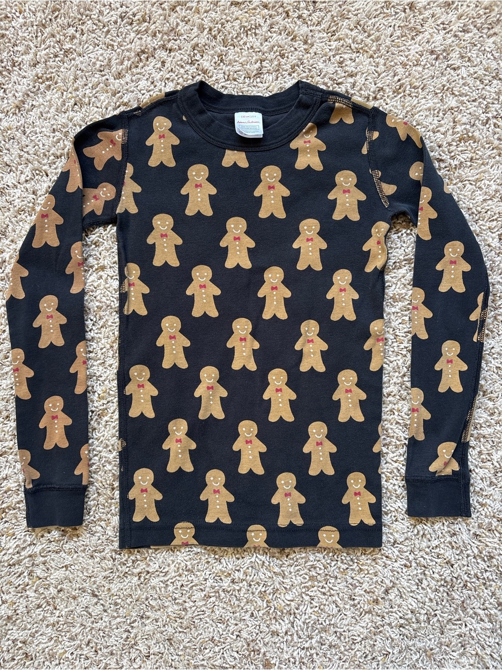Hanna Andersson Gingerbread Christmas PJ’s TOP ONLY Sz 8 130 cm